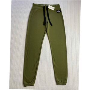 CALVIN KLEIN Women’s Olive Green Logo Patch Jogger Pants